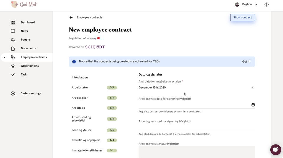 Employee contract 3